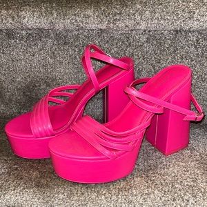 Madden Girl Hot Pink Chunky Heels